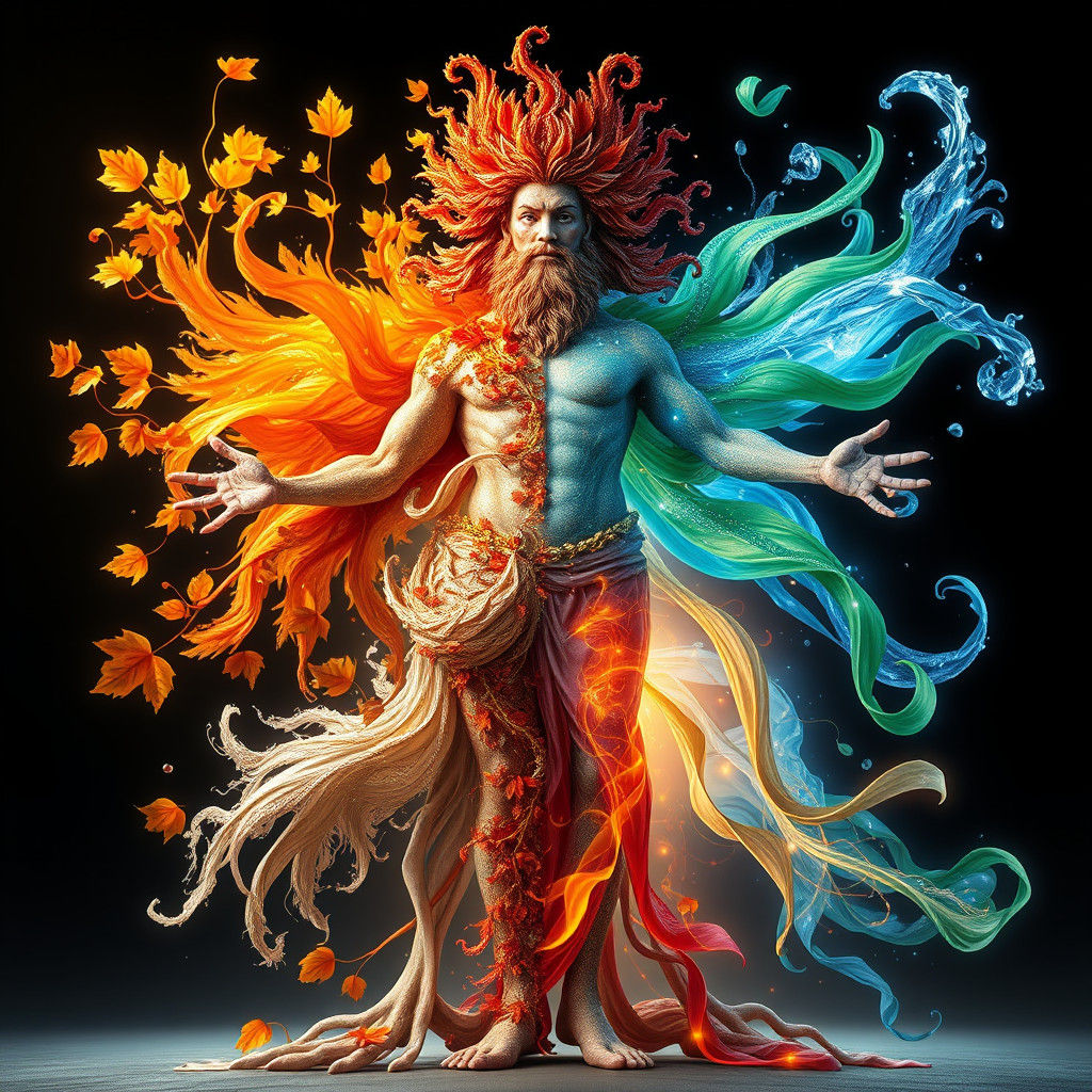 Elemental Being: Hyperrealistic Art of Four Realms