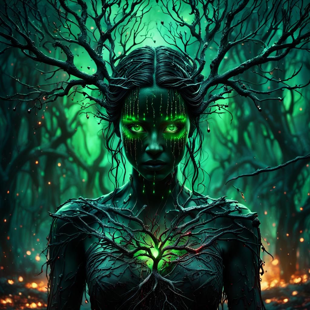 Lightning Goddess with Burning Eyes and Broken Heart