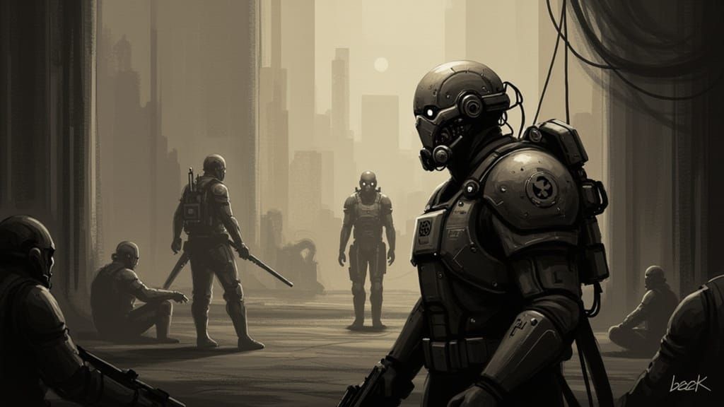 Warhammer Space Marine Battle in Gothic Industrial Style