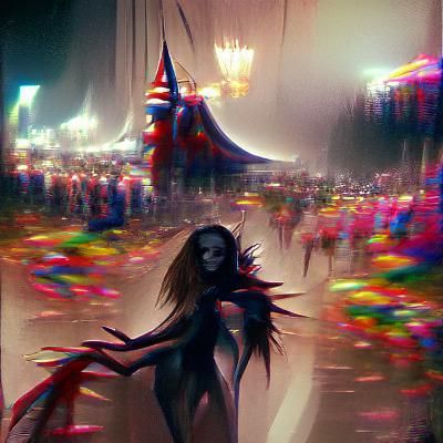 Sinister Carnival Scene in Fantasy Style