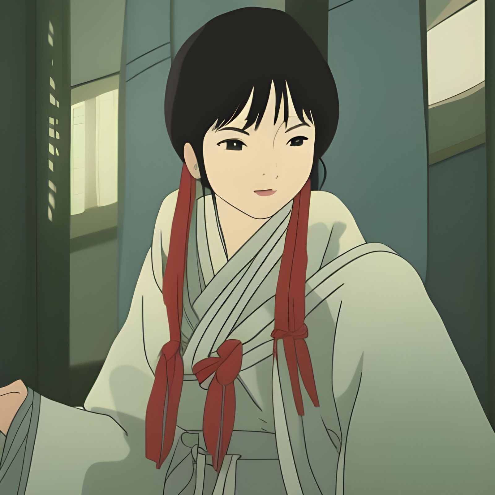 Japanese Kimono in Studio Ghibli Anime Style