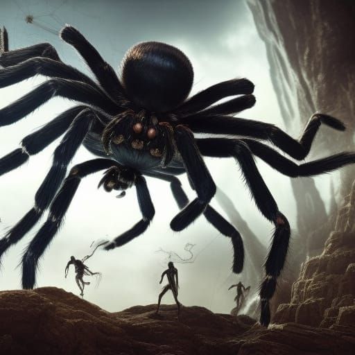 Epic Battle Against Giant Spider Demons