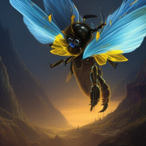 Sweet Bumble Bee Fantasy Concept Art