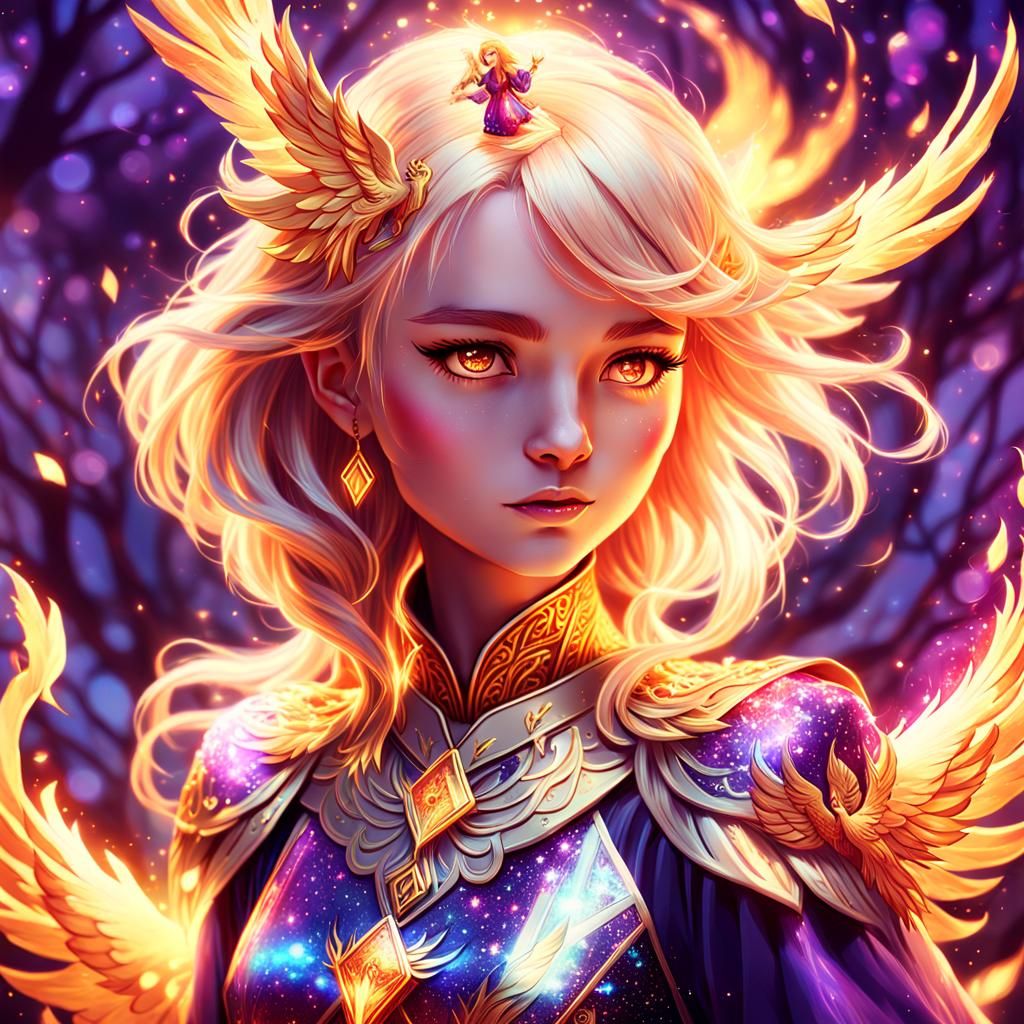 Blonde Tarot Reader with Phoenix Sparkles