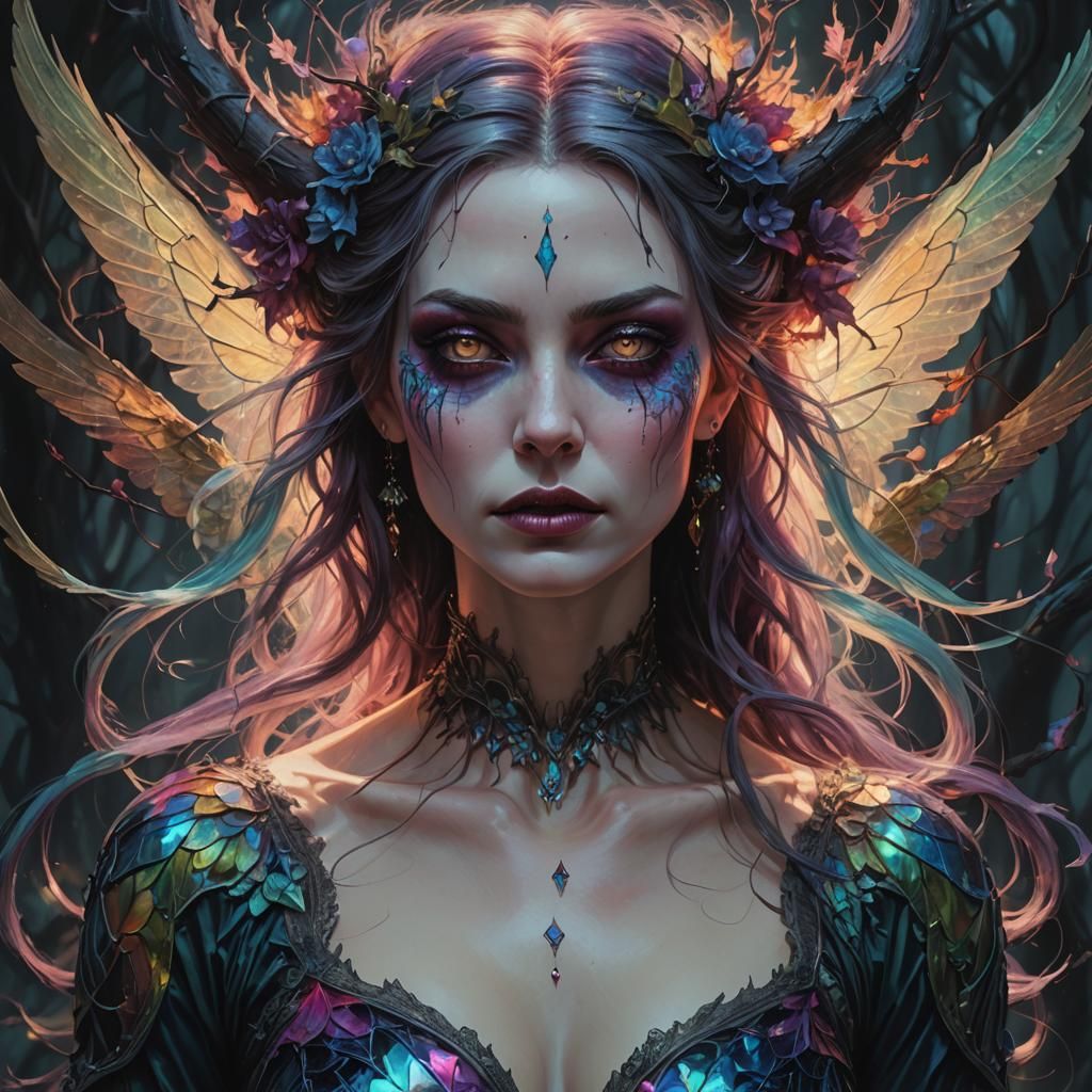 Dark Fantasy Banshee in Oil Painting Style