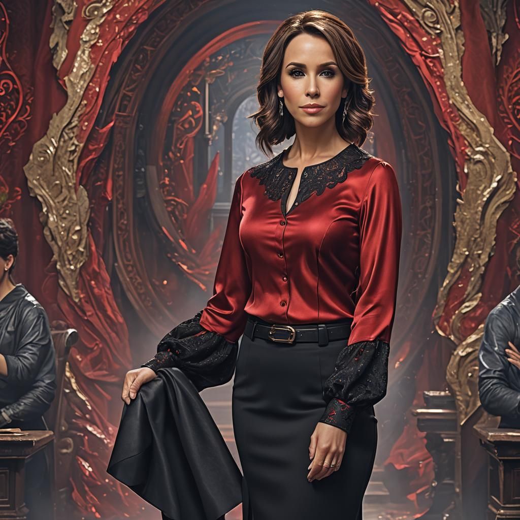 Woman in Red Silk Blouse: Fantasy Concept Art