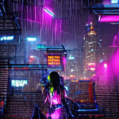 Abstract Neon Cityscape in Digital Art Style
