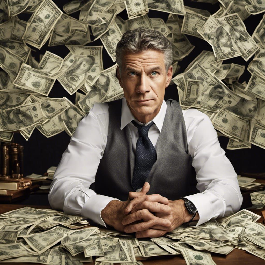 Pensive Rich Man Portrait in Studio Lighting