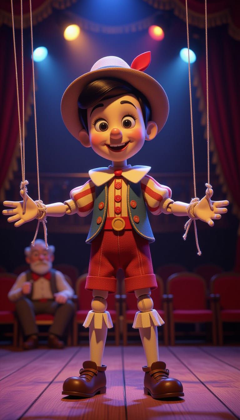 In a theater : Pinocchio