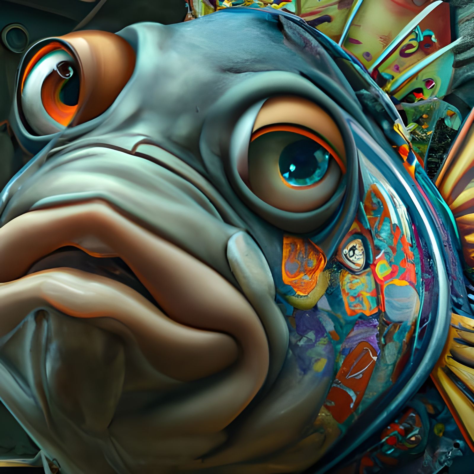 Adorable Warrior Fish by James Christensen in 3D