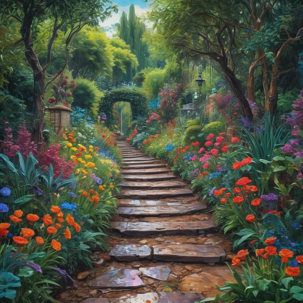 Heavenly Garden Meets Hellish Nightmare: Impasto Painting