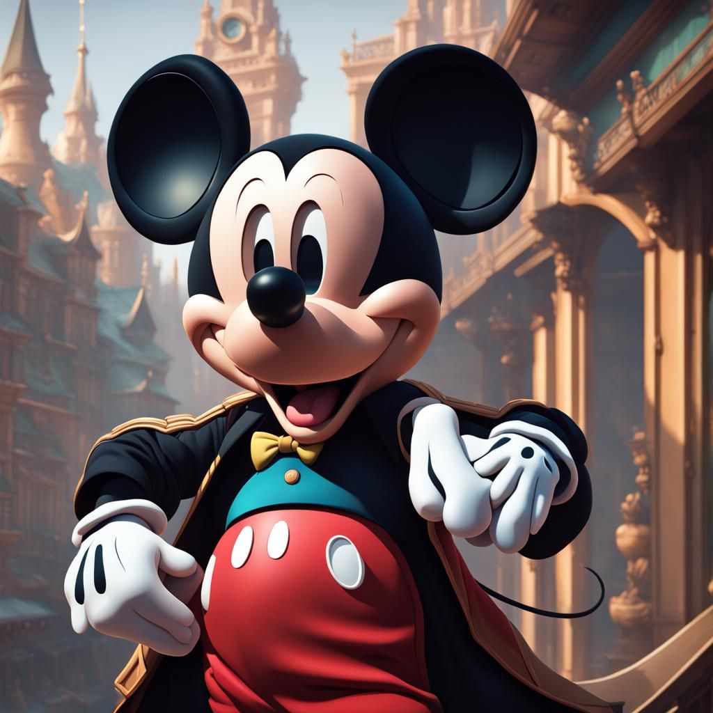 Mickey Mouse Portrait in Digital Art Style