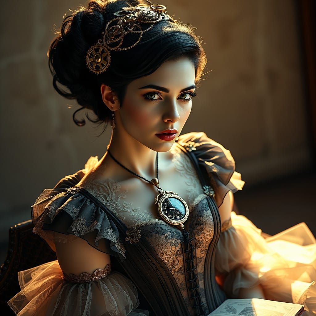 Steampunk Goddess in Victorian Splendor