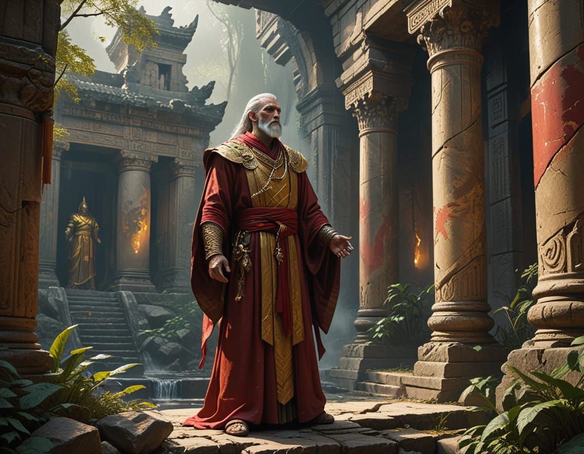 High Priest in Ancient Temple Sanctuary
