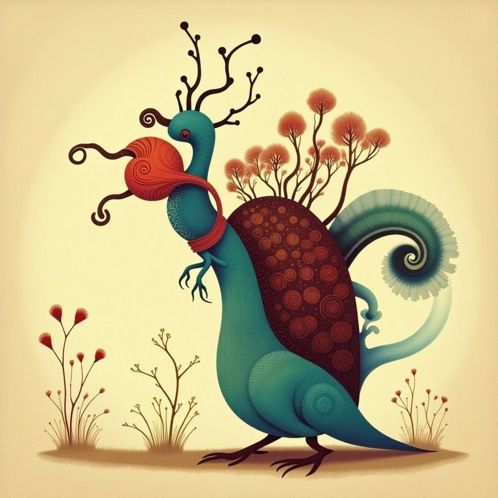 Bird Singing in a Vibrant Landscape