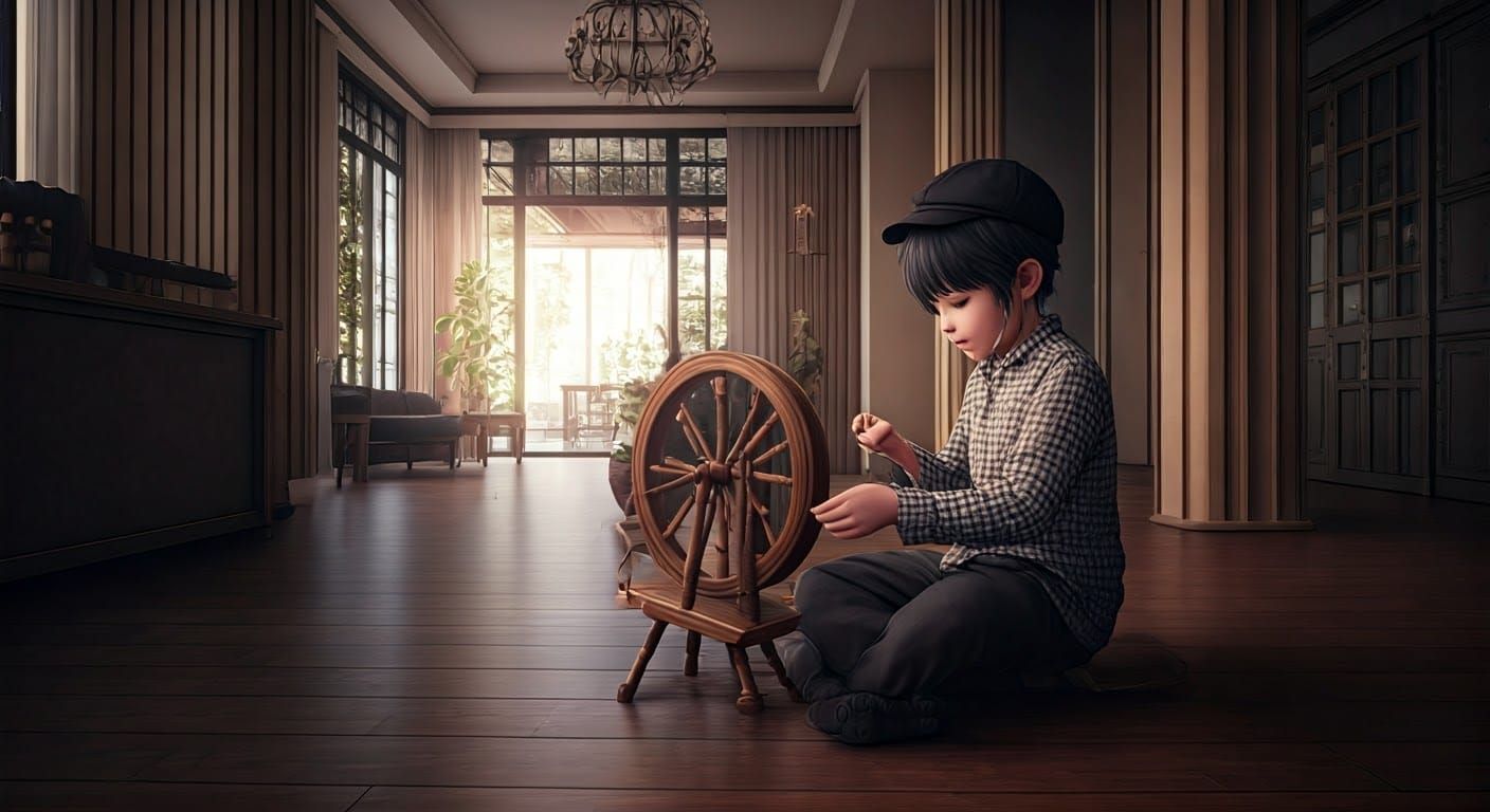 Hasidic Children Playing: 3D Anime Art