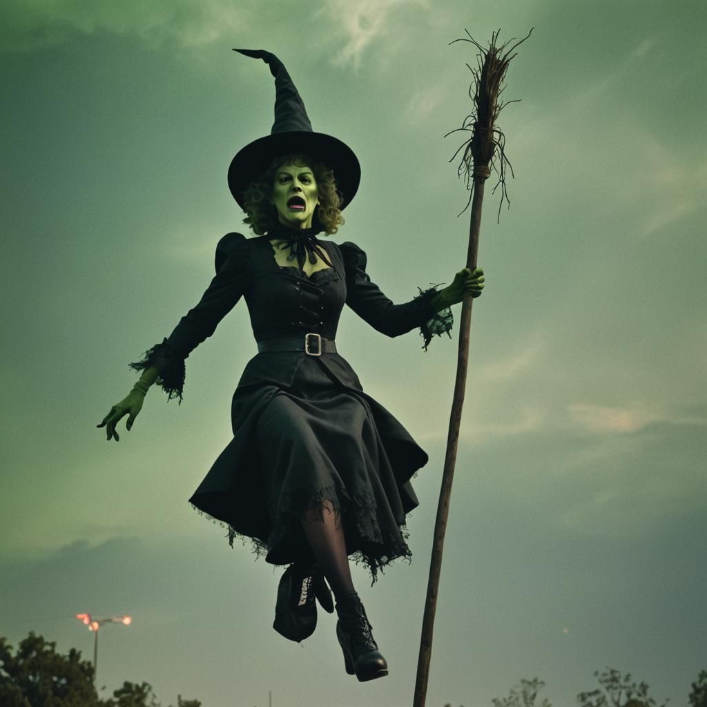 Ethereal Drag Queen Rides Wicked Broom in Haunting Cinematic...