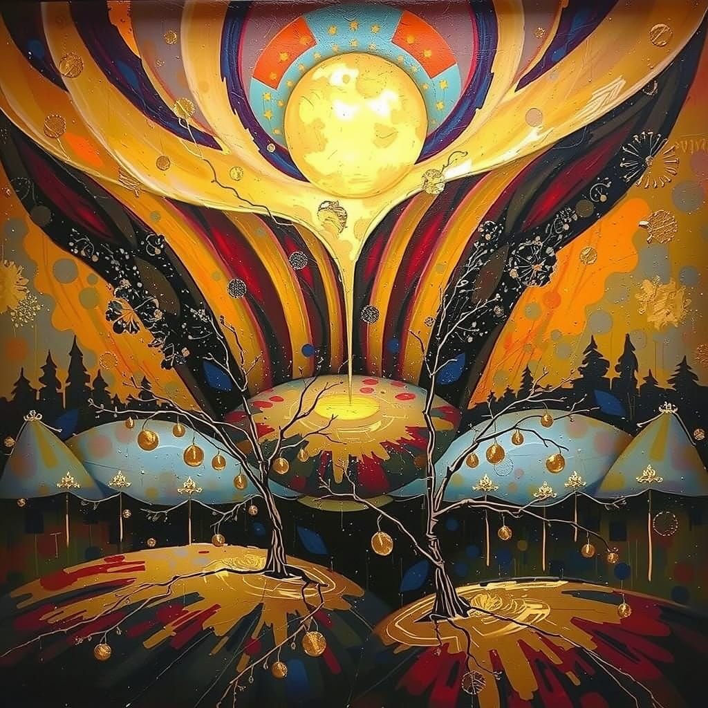 Psychedelic Landscape in Expressionist Abstract Style