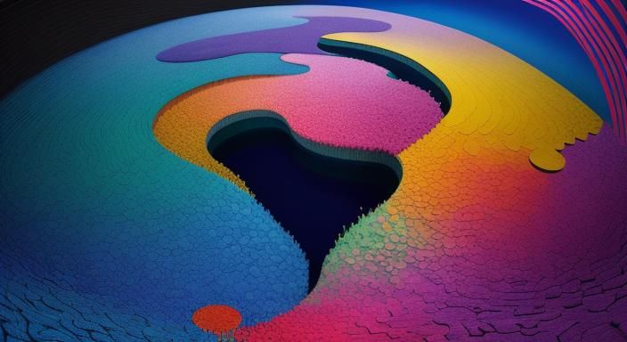 Kaleidoscopic Garden: Surreal Landscape in Pop Art Style