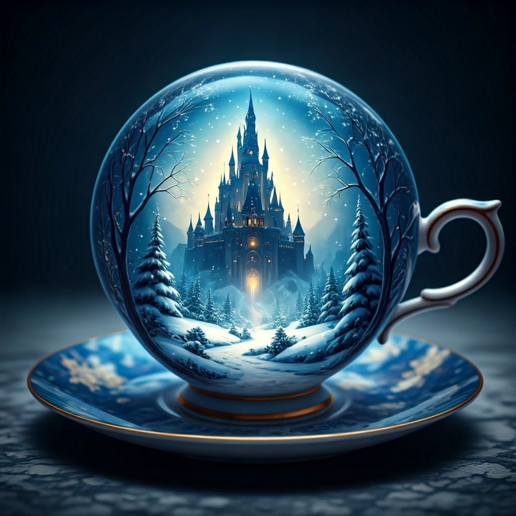 Beauty and the Beast Castle in Teacup