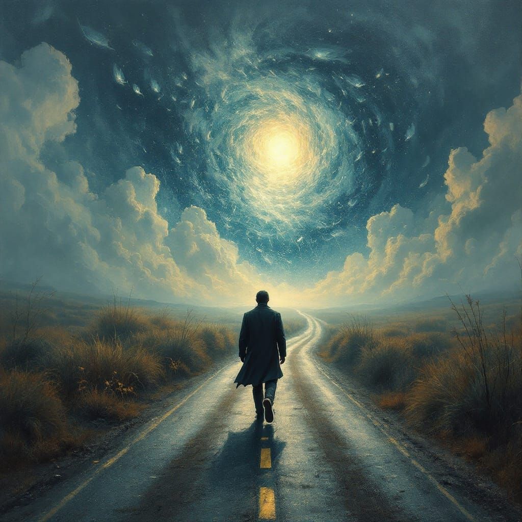 Man Liberated from Sinful Hooks in Vibrant Watercolor