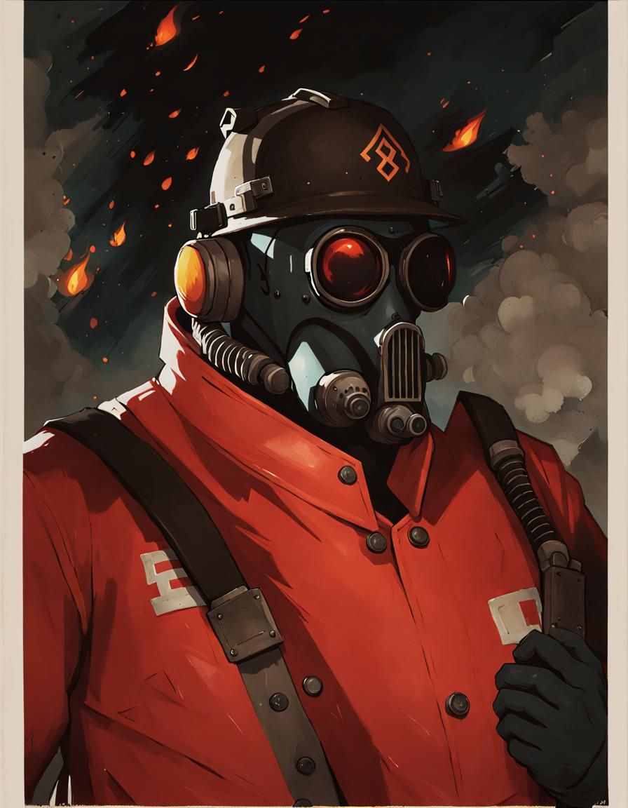 Pyro Portrait in Watercolor Style