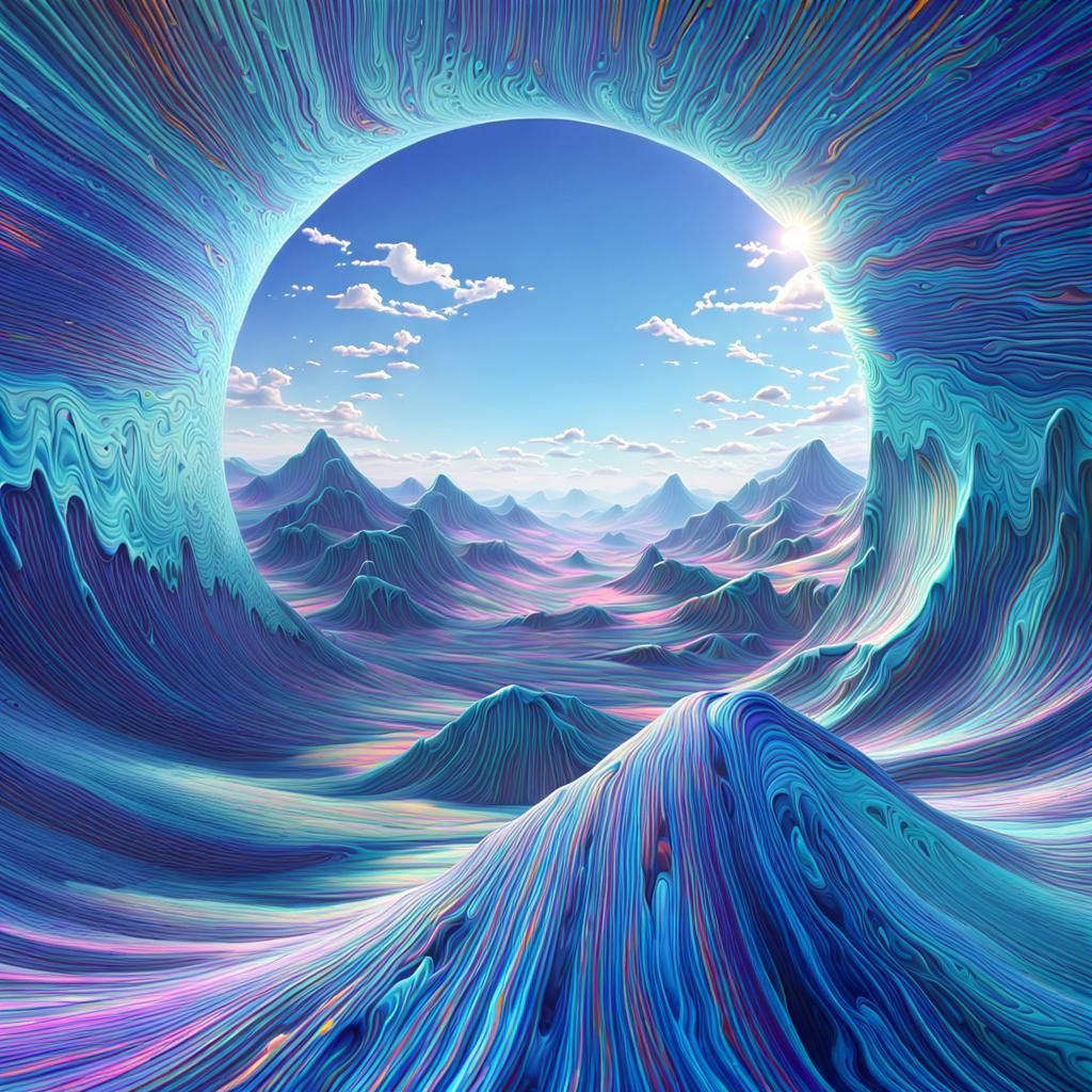 Vivid Vitreous Enamel Landscape in Surreal Detail