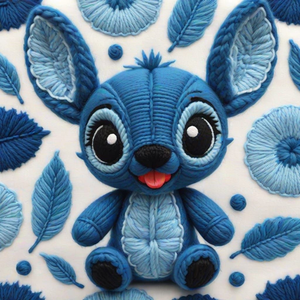 Fuzzy Stitch in Vibrant Blue Shades