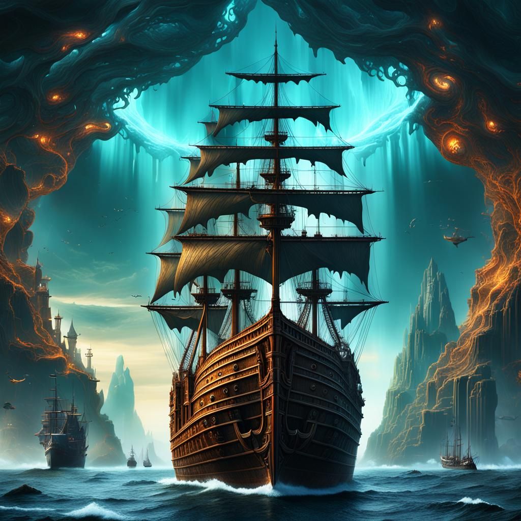 Souls Sailing in Brain Sea: Fantasy Concept Art