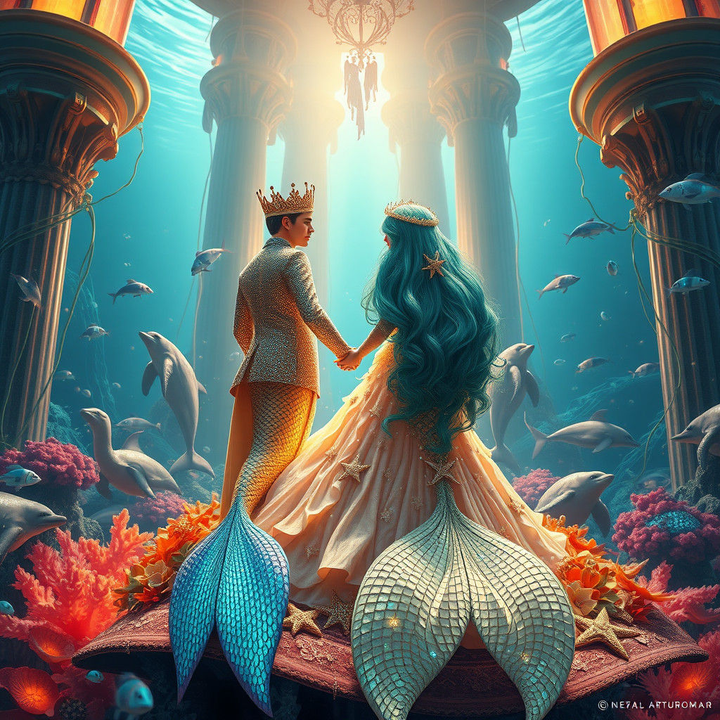 Majestic Mermaid Wedding in Underwater Coral Palace