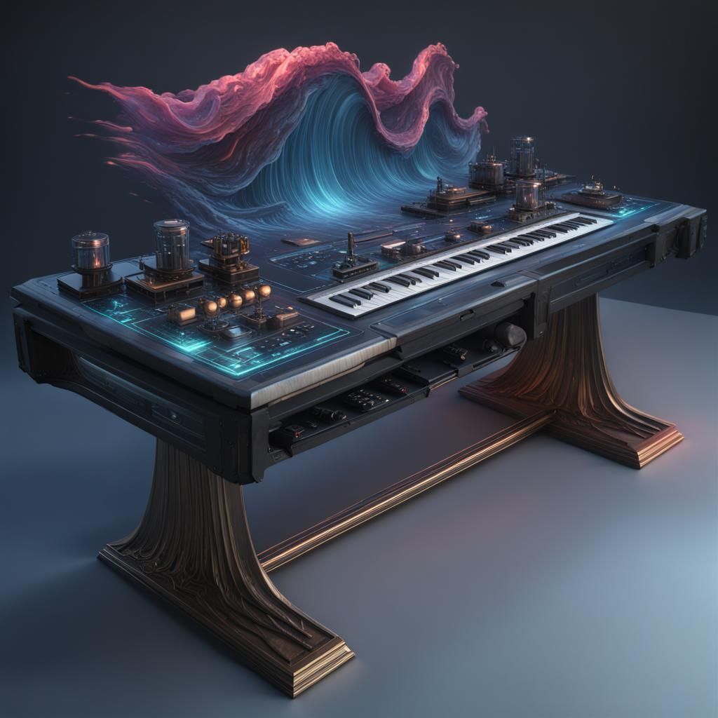 Futuristic Sound Board in Detailed Digital Art