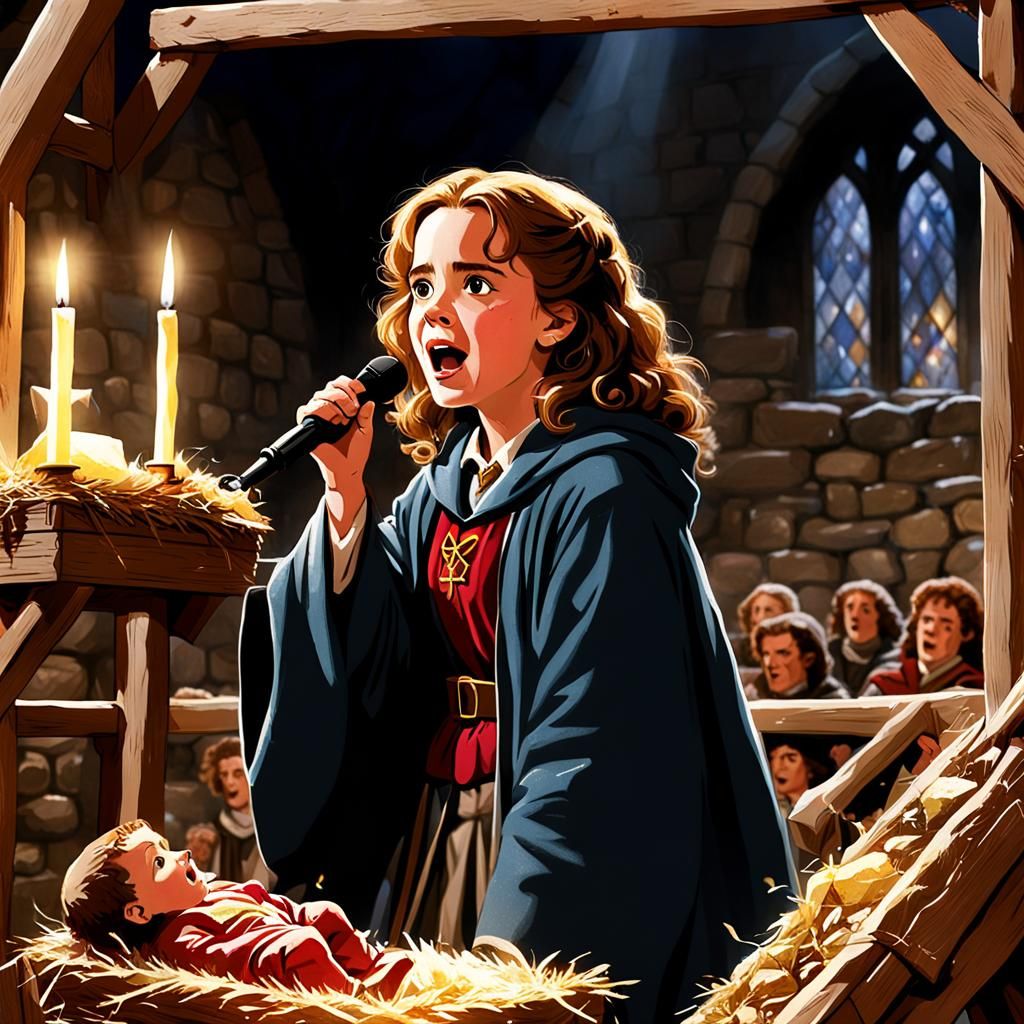 Hermione Granger sings Away in a Manger