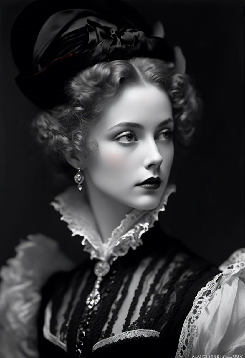 Victorian Vampire Mina Harker in Edward Cucuel Style