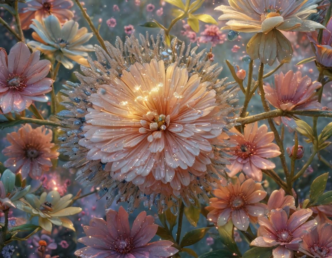 Magical and sparkly flowers