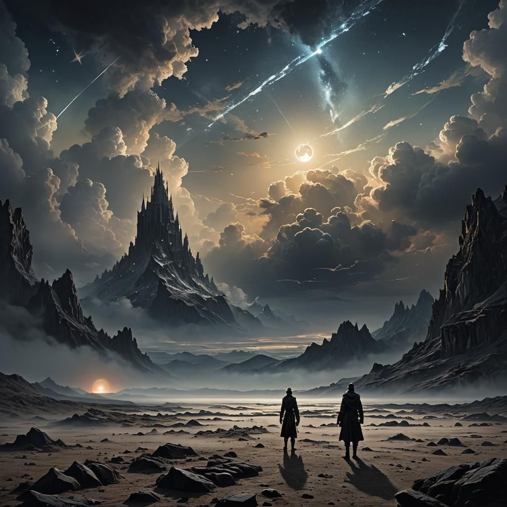 Fantastical Stars in the Abyss: Detailed Matte Painting