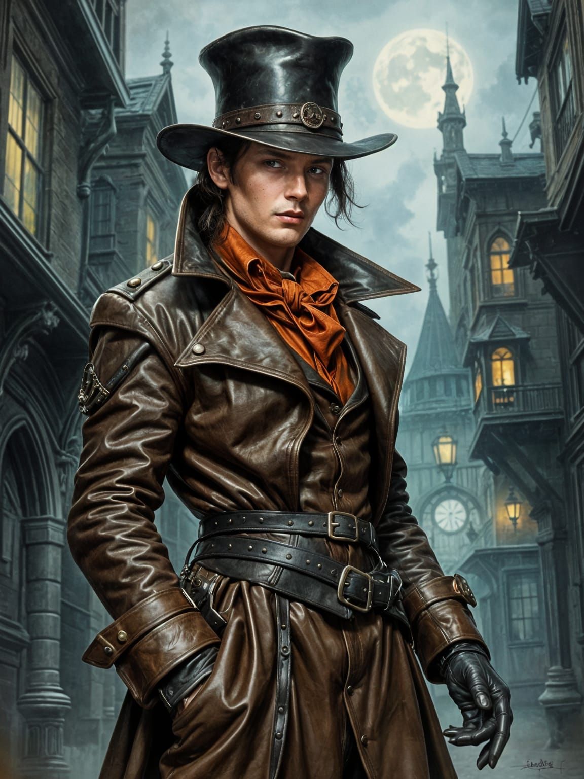 Steampunk Plague Doctor in Mixed Media Pin-Up Art