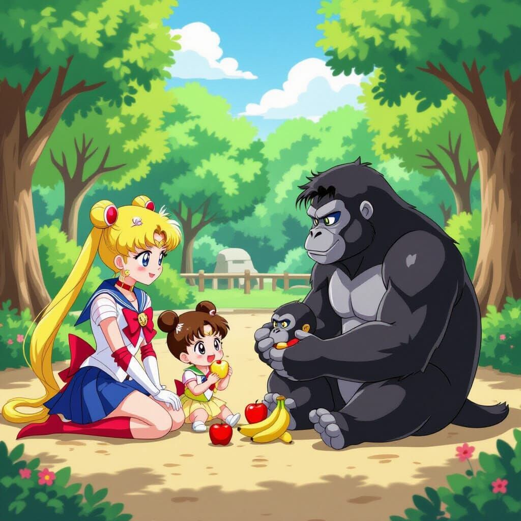 Sailor Moon Family at the Zoo