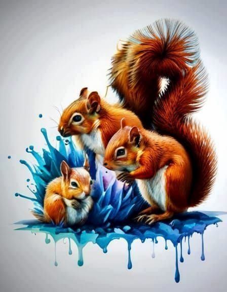 Squirrel family portrait