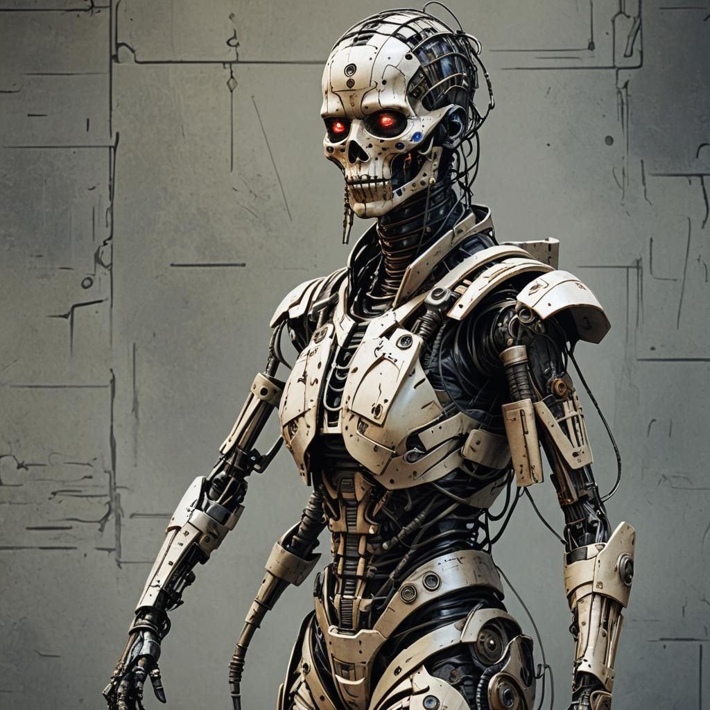 Cyberpunk Mummy in Cybernetic Futuristic Style