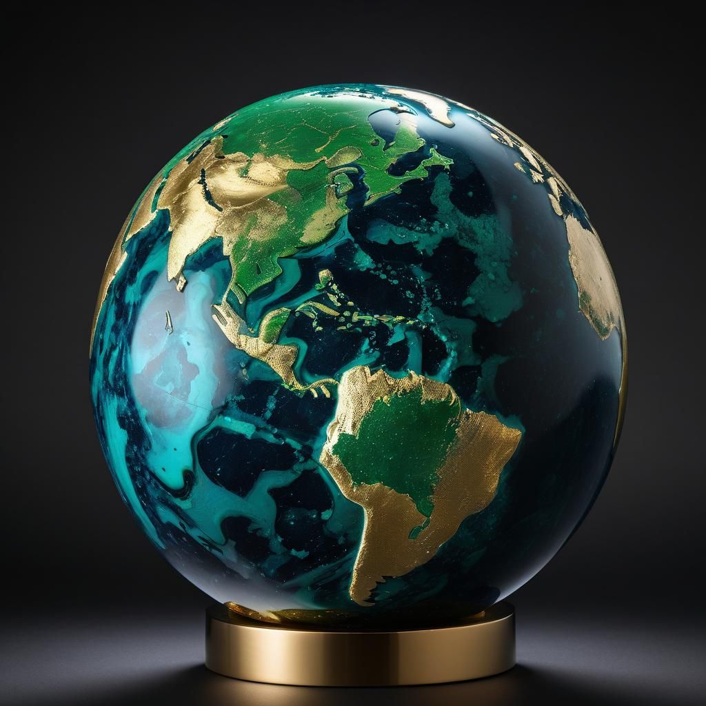 Magical Earth Orb in Maximalist Style