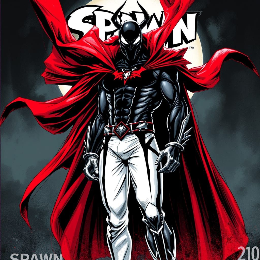 Spawn in Dark Noir Comic Book Style