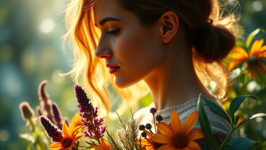 Ethereal Nature Portrait in Vibrant Cinematic Style