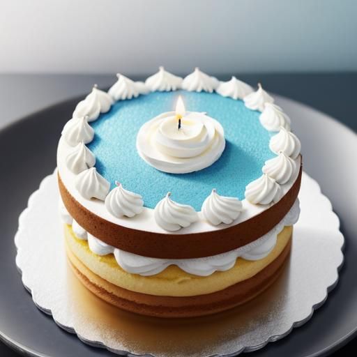 Whimsical Cake with Blue Foxes Digital Art