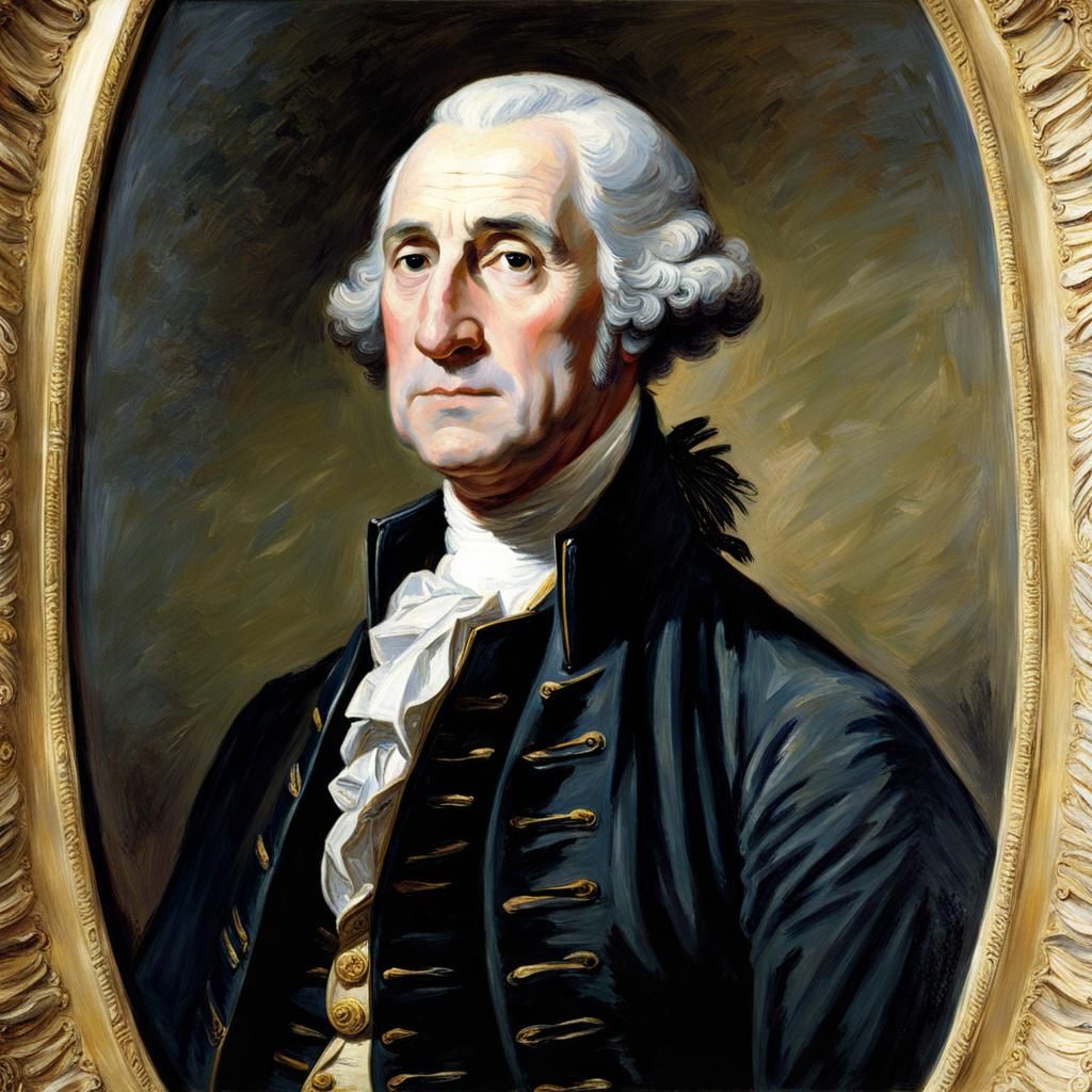 George Washington Portrait in Impressionist Style