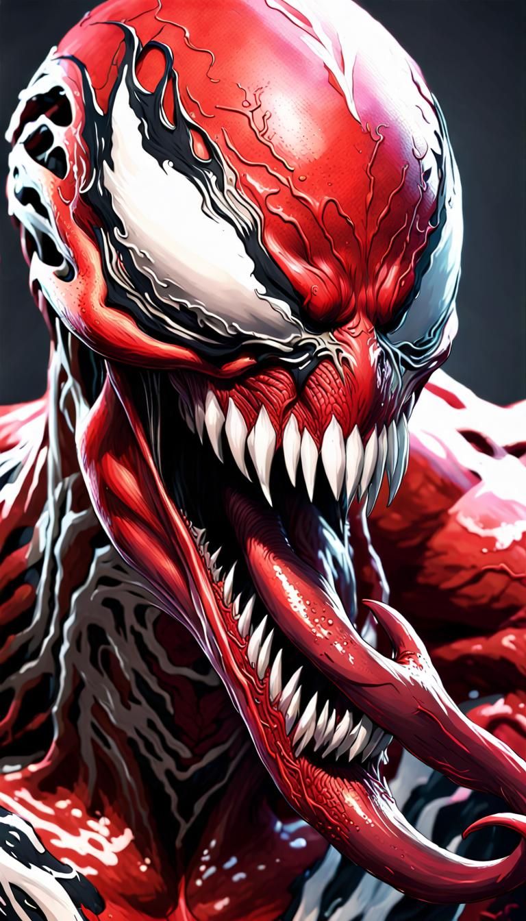 Detailed Carnage Venom Portrait in Artgerm Style