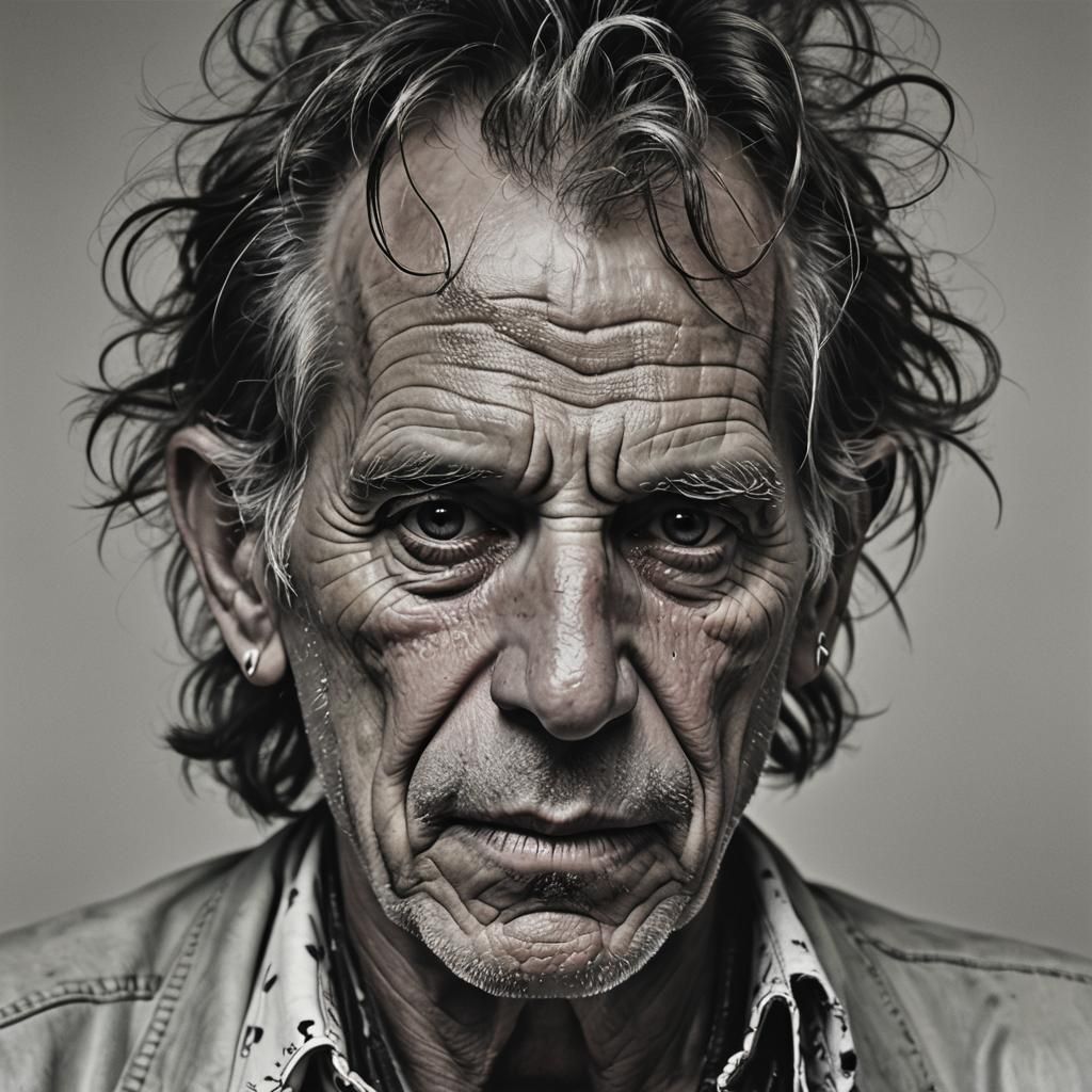 Keith Richards Portrait in Street Photography Style