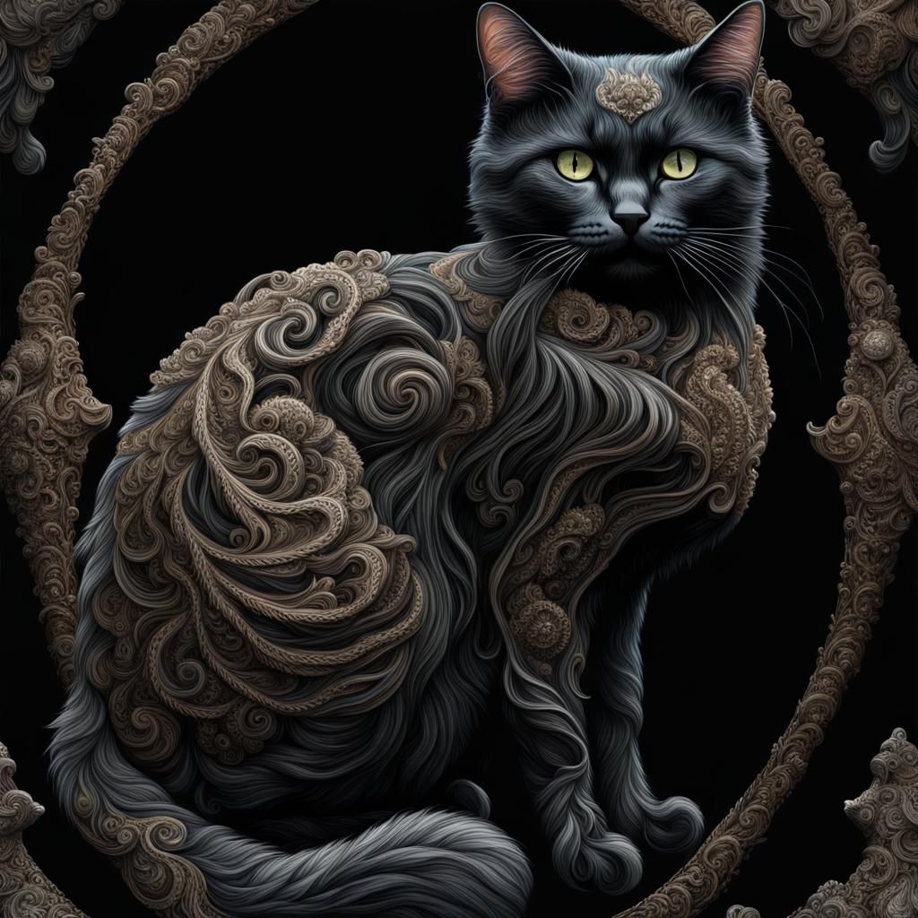 Ghostly Glitter Cat in Dreamcore Style