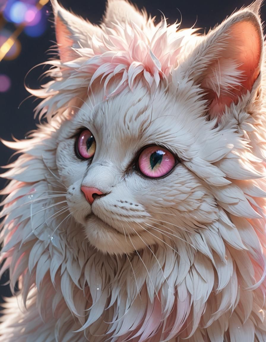 Adorable Cat Face in 3D Anime Art