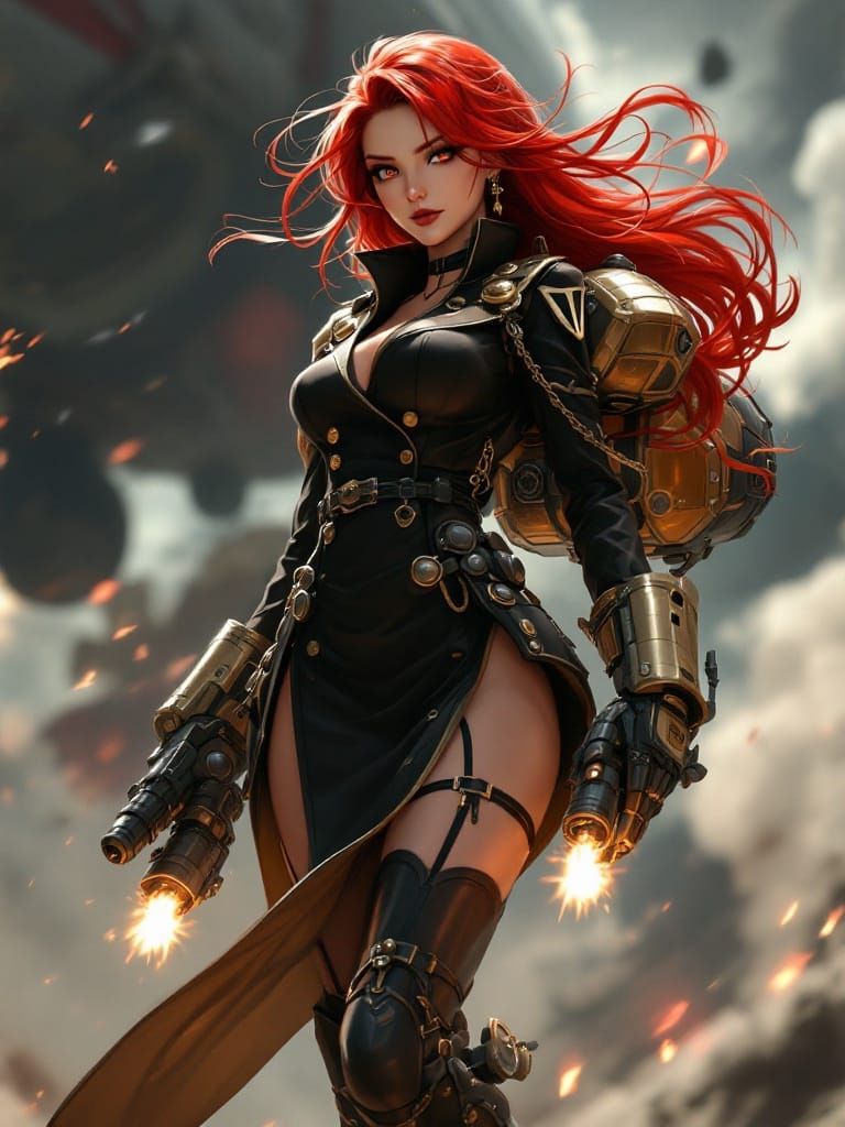 Anime Kirov Airship Character with Steampunk Flair