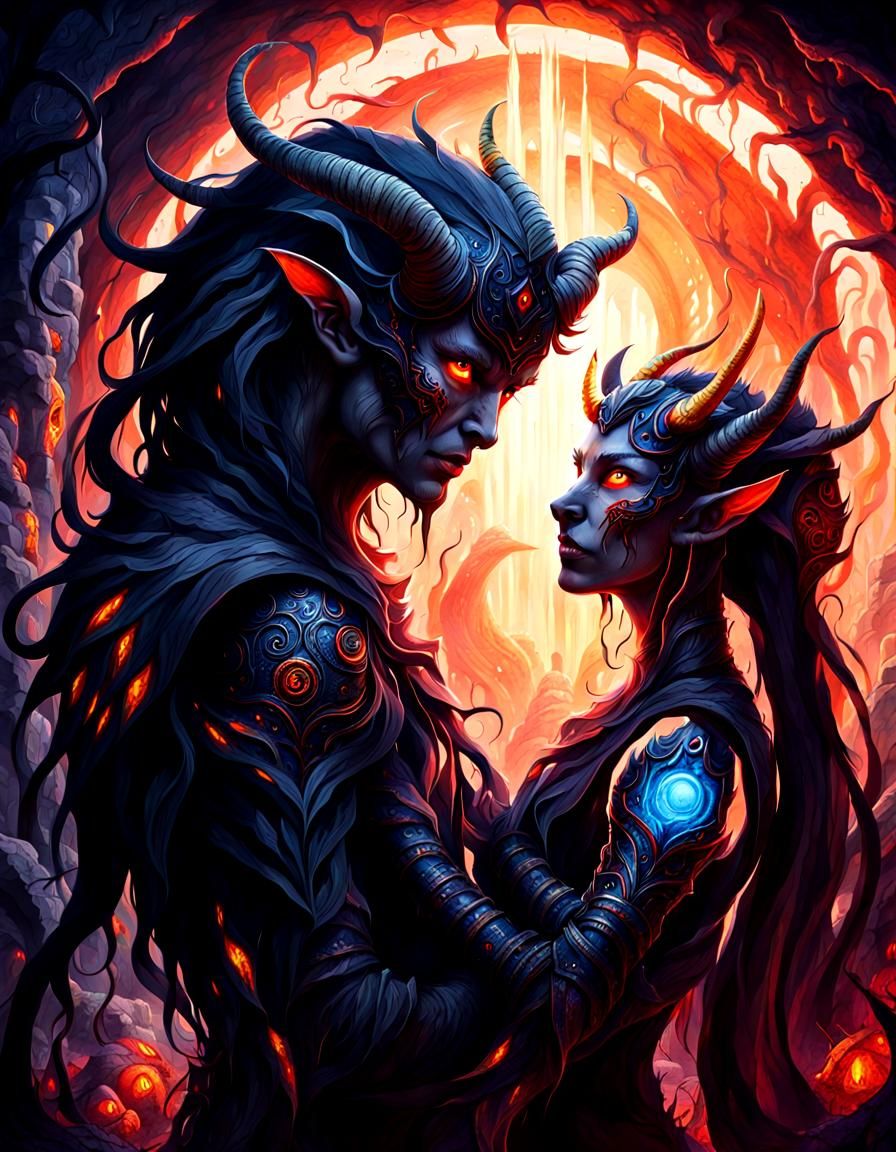 Hellish Animalic Skeletons in Gothic Horror Landscape